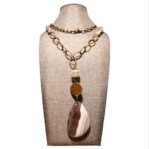 BOHO PRINCESS JASPER BEADED PENDANT NECKLACE